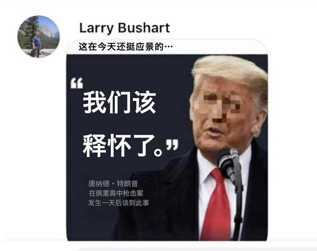 仅仅是转发了一张懂王的梗图,美男子被拘一个月