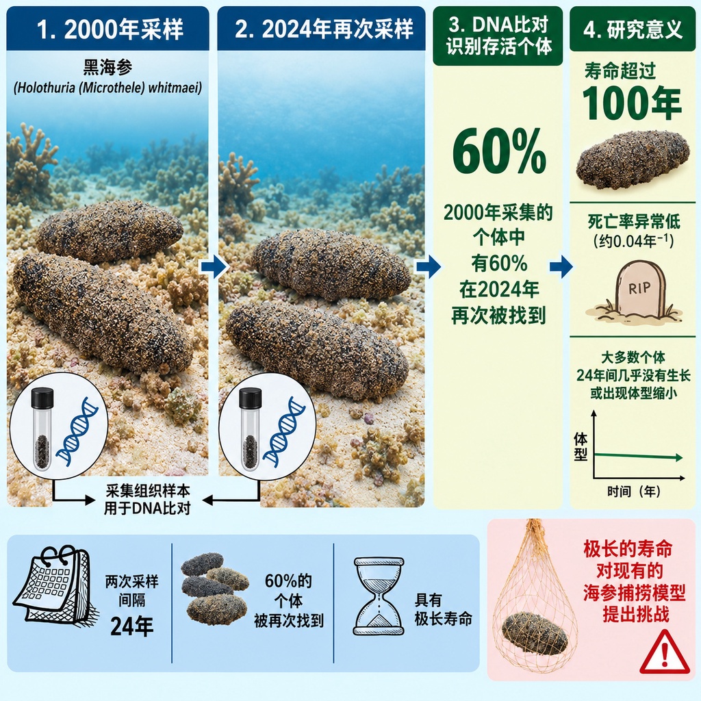 大堡礁发现形似大便的海参，寿命可超120岁