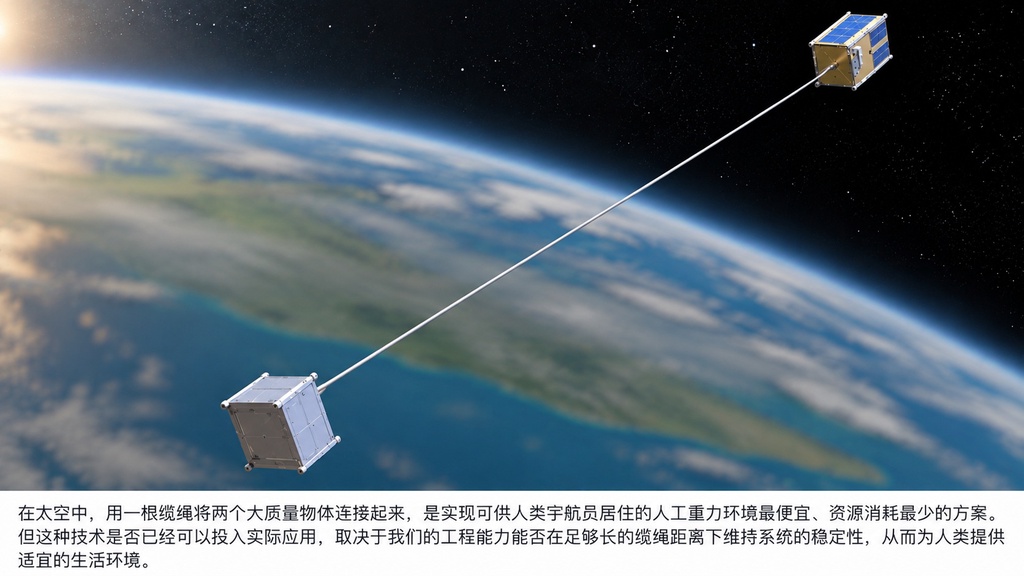 用一条拉力绳打造人造重力：旋转太空舱方案问题在哪