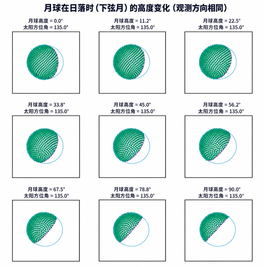 太阳落山后月亮为何亮面朝上?解密月球晨昏线错觉