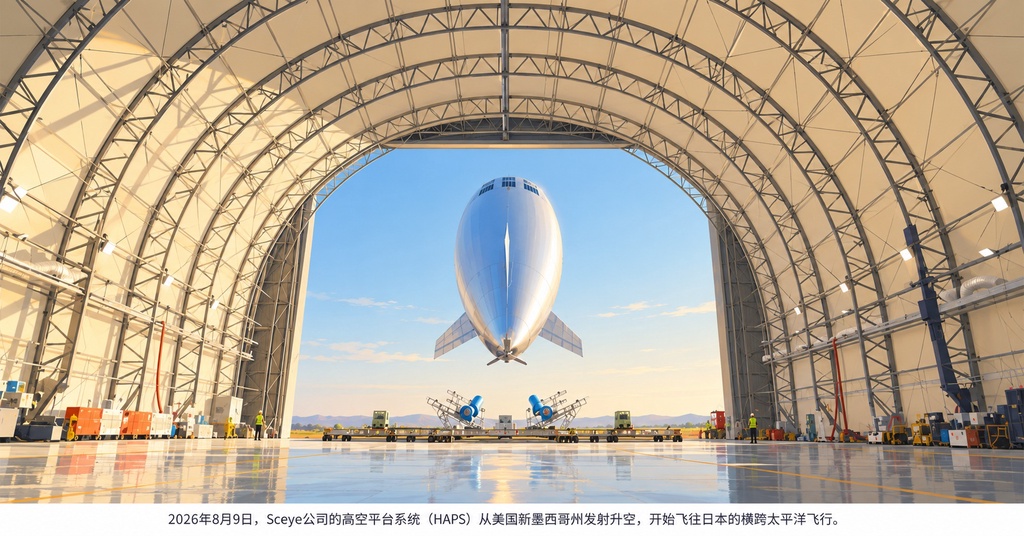 为测试空中基站，平流层飞艇从美国飞往日本